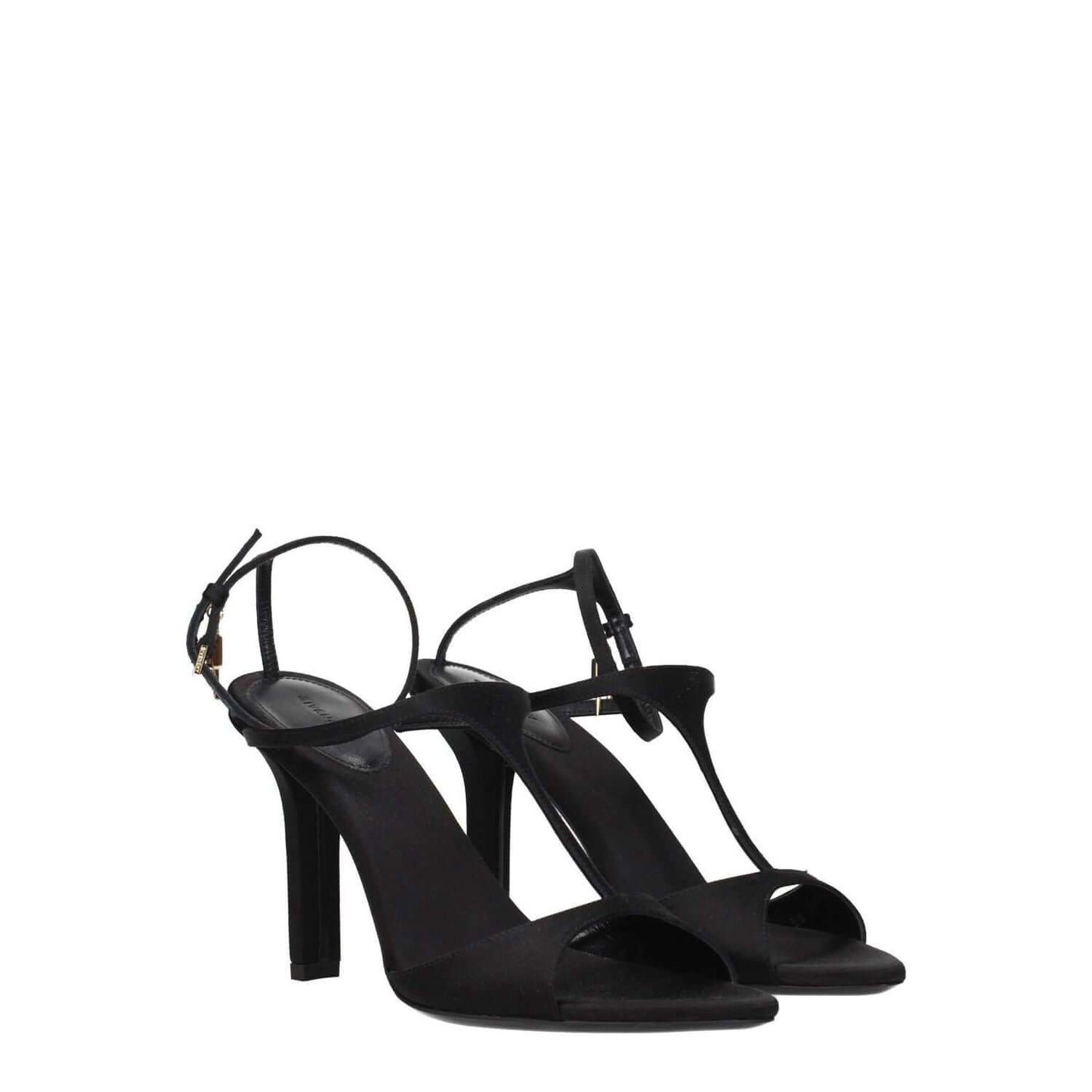 Givenchy Black Satin Stiletto Heel Sandals