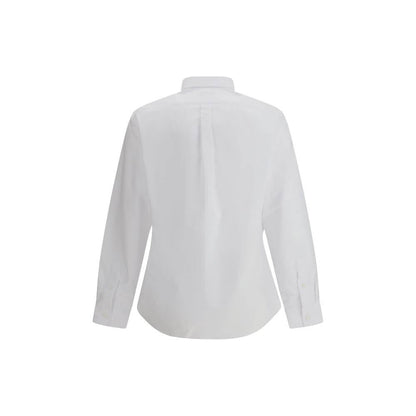 Back view of Givenchy White Cotton Dress Shirt with embroidered pocket, button-down collar, AW25 season, 100% cotton, regular fit.