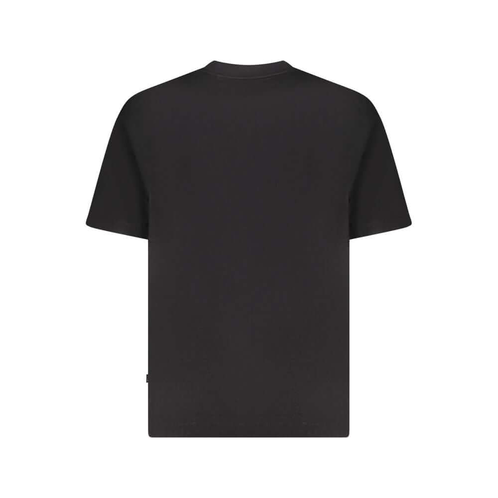 Guess Jeans Black Cotton Men Oversize T-Shirt with crew neck and short sleeves, showcasing modern casual style.