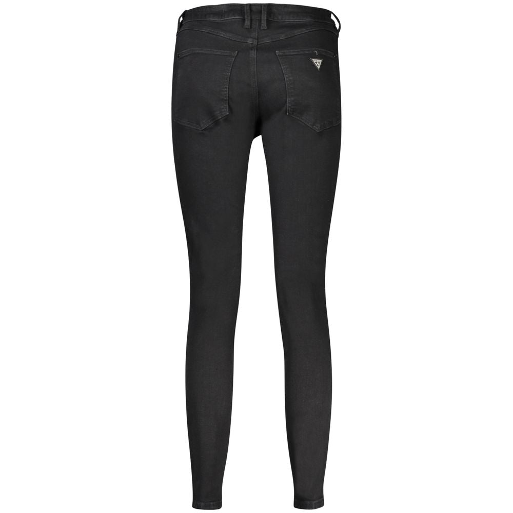 Back view of Guess Jeans Black Cotton Women Skinny Jean showcasing sleek silhouette and eco-friendly design.