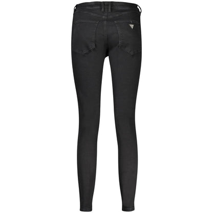 Back view of Guess Jeans Black Cotton Women Skinny Jean showcasing sleek silhouette and eco-friendly design.