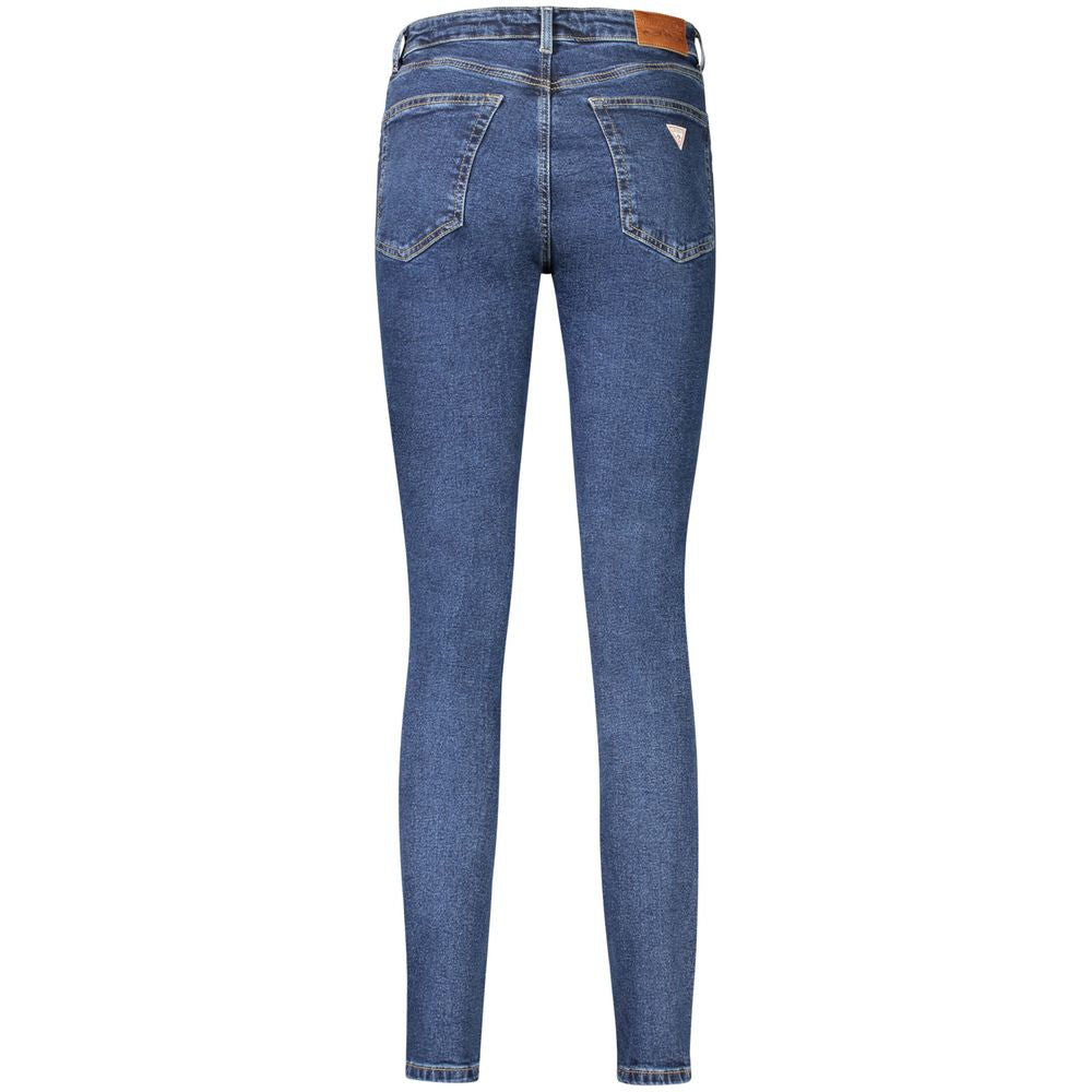 Guess Jeans Blue Cotton Women Jeans with 5-pocket design and iconic logo