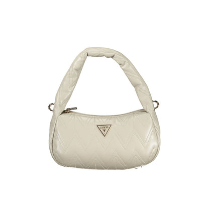 Guess Jeans Gray Cotton Women Handbag with quilted design and shoulder strap, featuring iconic brand logo on the front