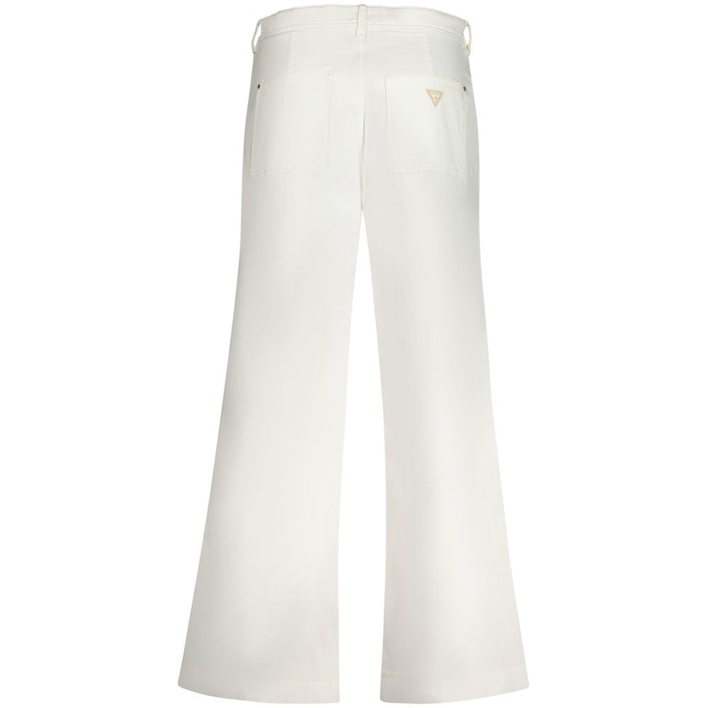 Back view of Guess Jeans White Cotton Women Jeans with pockets and iconic logo detailing.