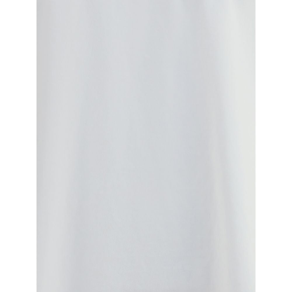 Haikure White Cotton T-Shirt featuring a minimalist design with oversized fit, ribbed crew neck, and dropped shoulders for a casual style.