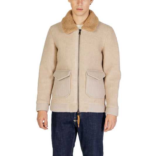 Alt Tag: Hydra Clothing Beige Polyester Jackets & Coat for men, Fall/Winter collection, made of 60% polyester and 40% wool.
