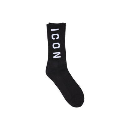 Icon Black Cotton Socks