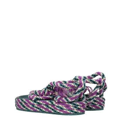 Isabel Marant Multicolor Fabric Flat Sandals with self-tie closures and rubber sole. Casual style, mid heels, open toe. MPN: SD0030FAA1B63S86LC