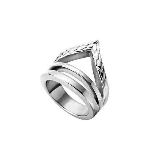 JUST CAVALLI JEWELS JEWELRY Mod. JCRG00110106 silver ring with geometric design