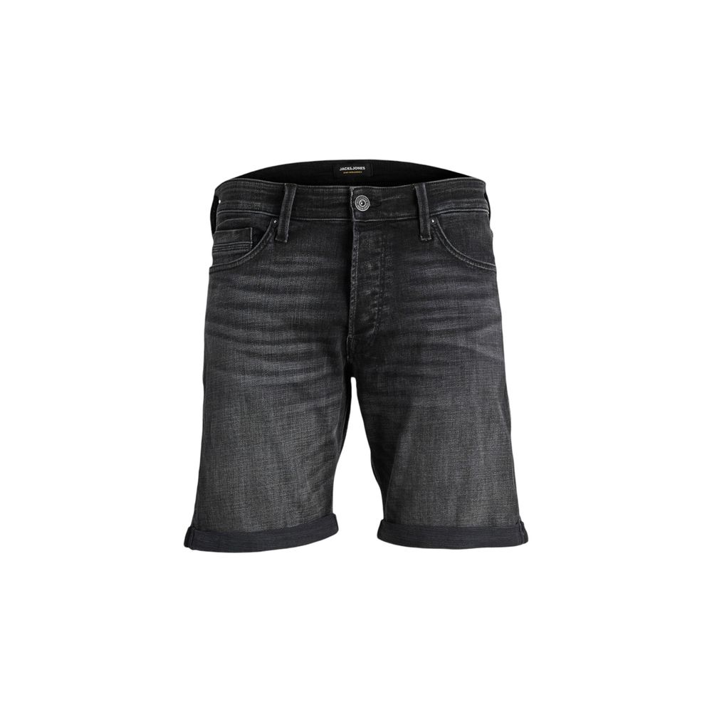 Jack Jones Black Cotton Bermuda Shorts