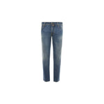 Jacob Cohen Blue Cotton Men Jeans with Stretch Fit and Embroidered Detail in light blue wash