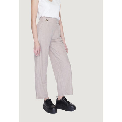 Jacqueline De Yong Gray Viscose Casual Pants