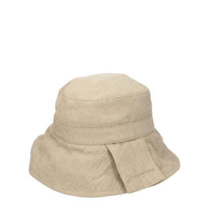 Jacquemus Beige Linen Bucket Hat with dark beige accents, casual style, made of 100% linen, MPN 235AC4481029150, code F76827.
