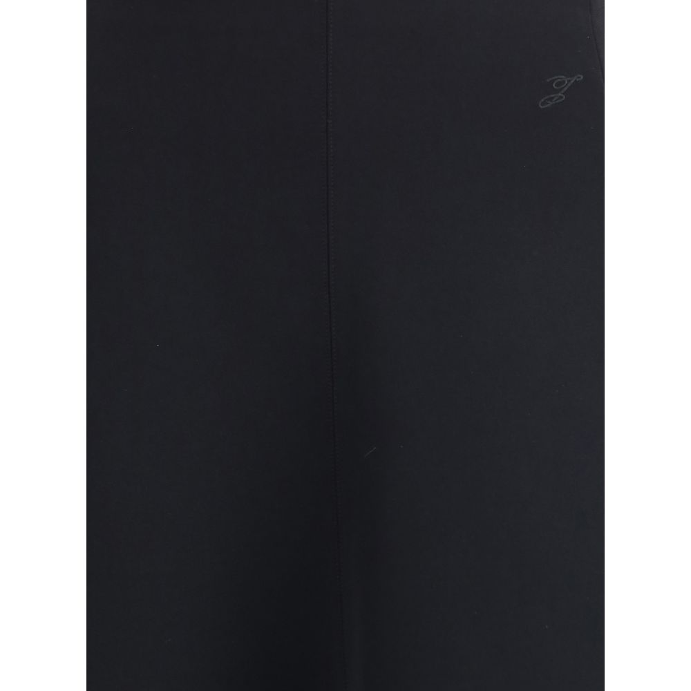 Jacquemus Black Cotton Midi Skirt with flared silhouette and concealed zip, ideal for seasonal elegance and feminine style.