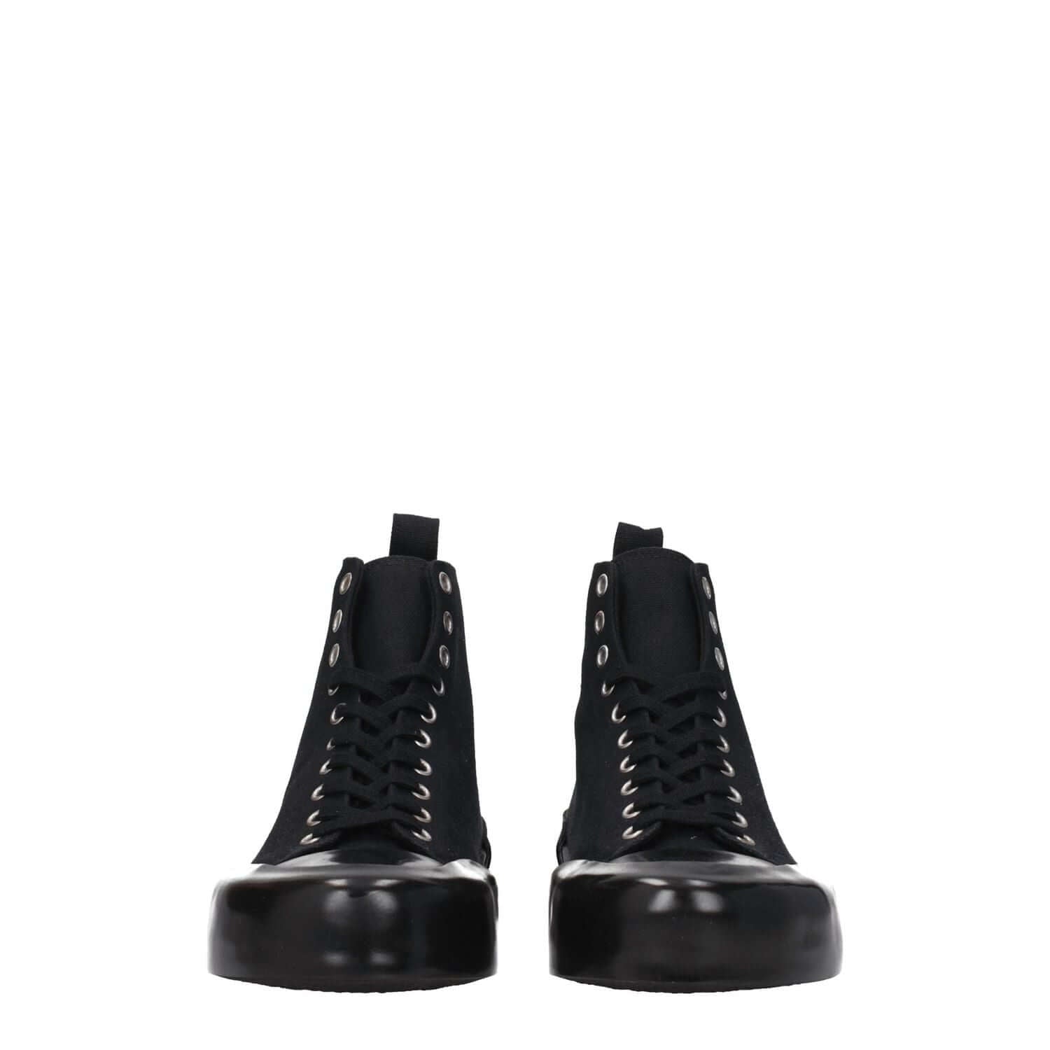 Jil Sander Black Fabric High Top Sneakers