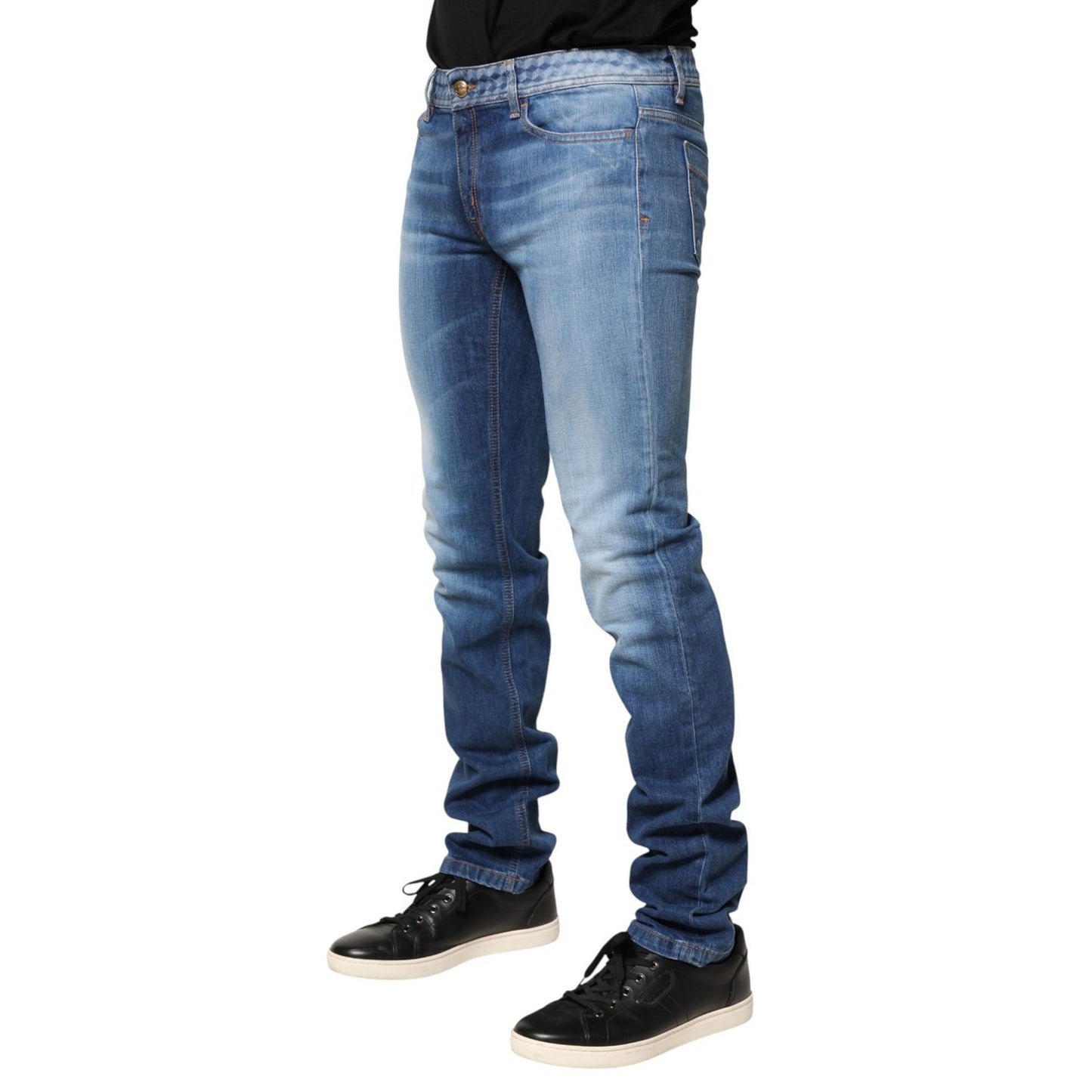 Just Cavalli Blue Washed Mid Waist Skinny Denim Trouser Jeans