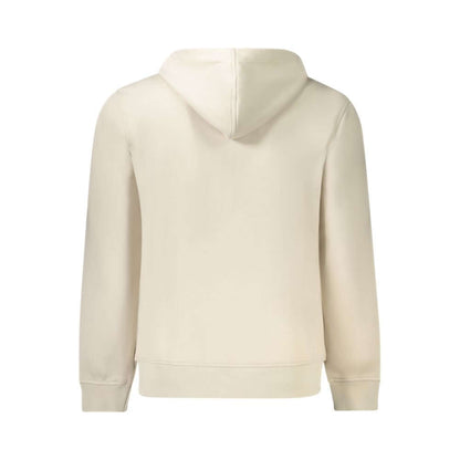 K-WAY Beige Polyester Men Sweater Hooded, back view showcasing chic design and comfort.