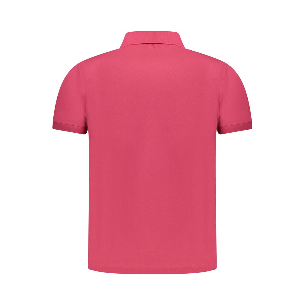 K-WAY Pink Cotton Men Polo Shirt featuring short sleeves and iconic logo, showcasing casual sophistication for modern men.