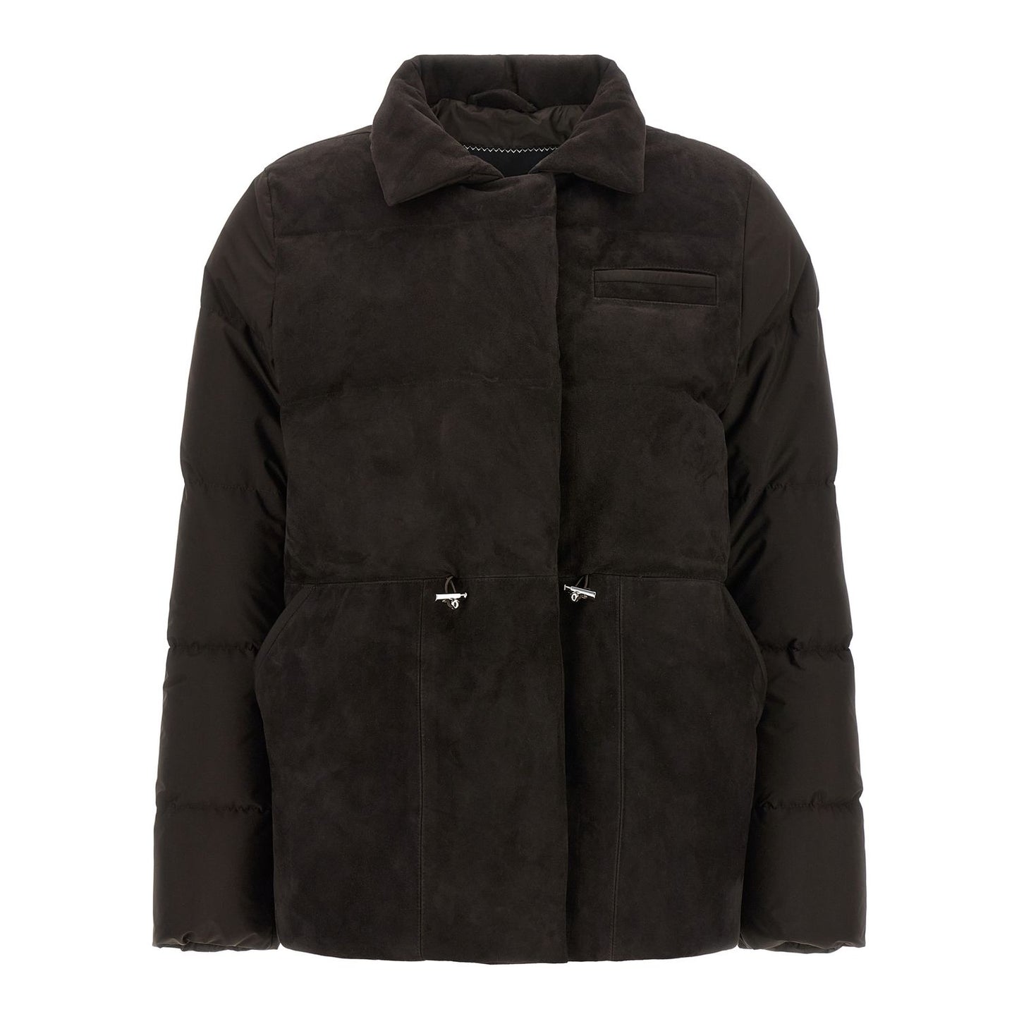 Kiton Brown Polyamide Full-Length Jacket