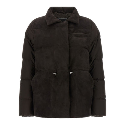 Kiton Brown Polyamide Full-Length Jacket