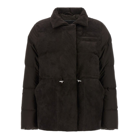 Kiton Brown Polyamide Full-Length Jacket
