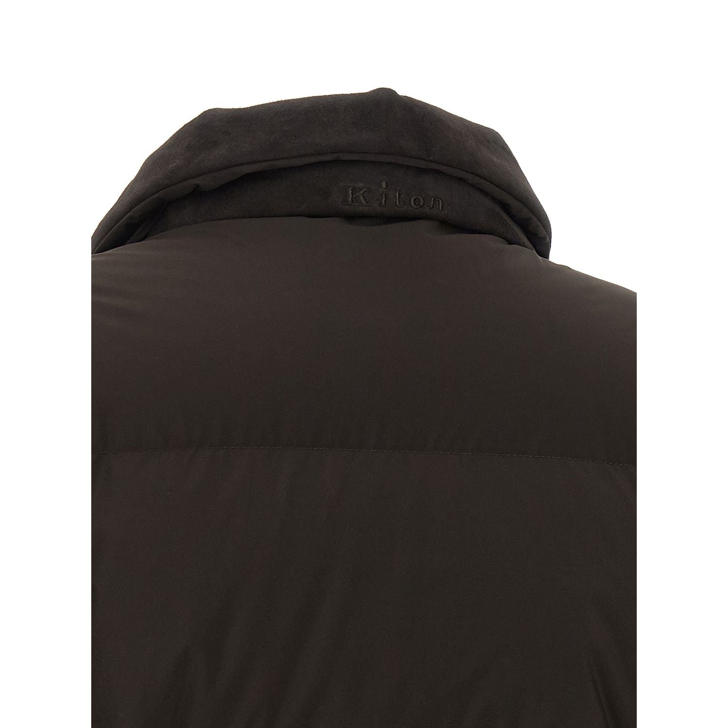 Kiton Brown Polyamide Full-Length Jacket