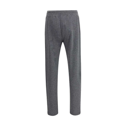 Kiton Gray Cashmere Casual Pants with elastic waistband and side pockets, perfect for elegant leisure. AW25, regular fit, 100% cashmere.