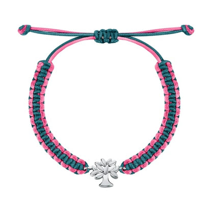 LA PETITE STORY JEWELRY Mod. LPS05ASF61 pink and teal braided bracelet with tree charm