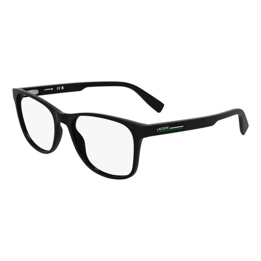 LACOSTE MOD. L2979 gents plastic eyeglasses, featuring sleek black frames with subtle branding detail on the side.