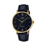 CASIO COLLECTION Mod. MINIMAL GOLD. LEATHER - BLACK LTP-VT01GL-1BUDF