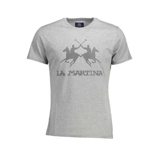 La Martina Brown Cotton Men T-Shirt with La Martina logo and crew neck design