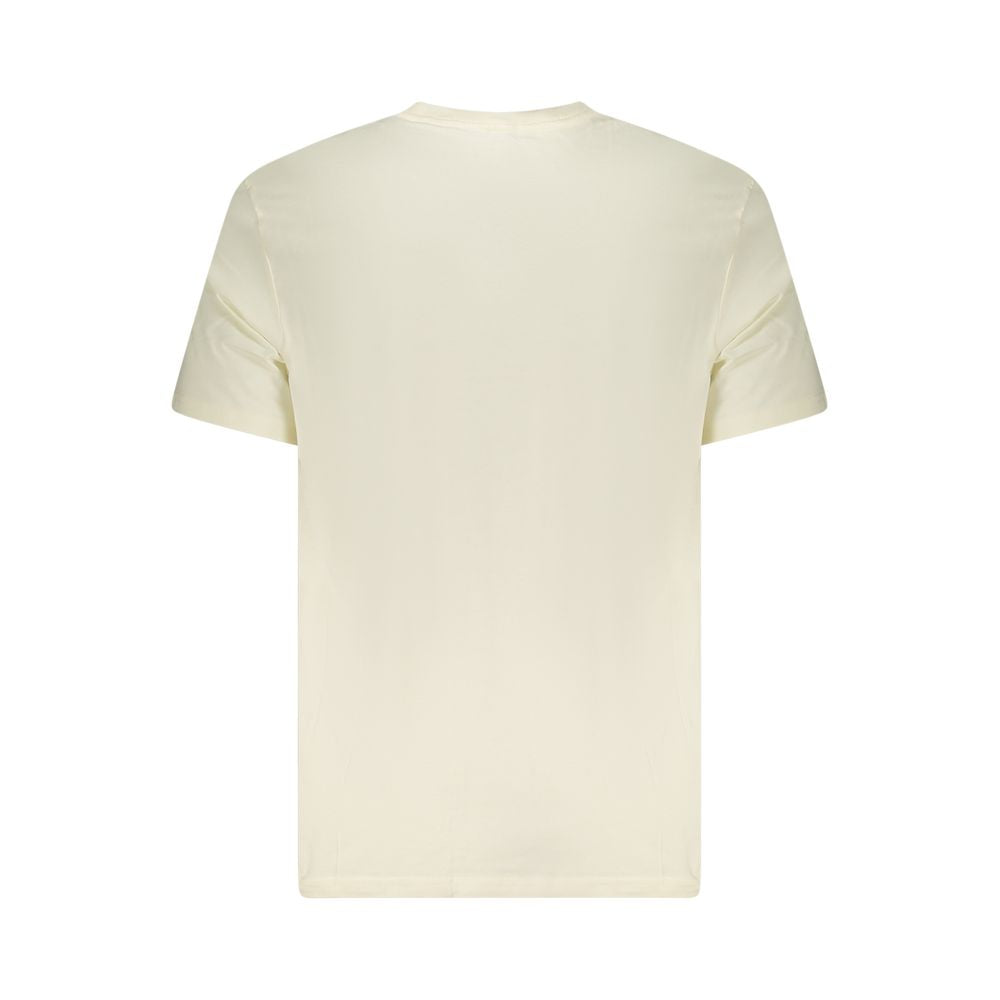 Lee Beige Cotton Men T-Shirt with oversized logo, short sleeves, and regular fit, made from 100% breathable cotton, rear view image.