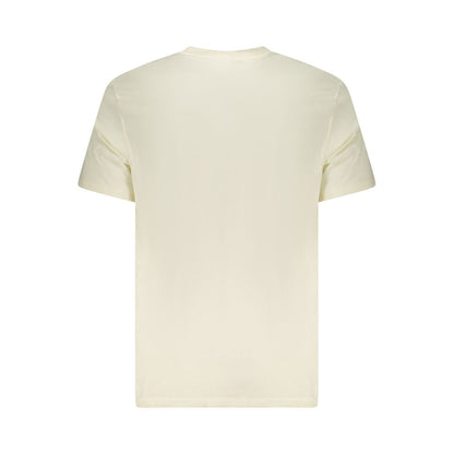 Lee Beige Cotton Men T-Shirt with oversized logo, short sleeves, and regular fit, made from 100% breathable cotton, rear view image.