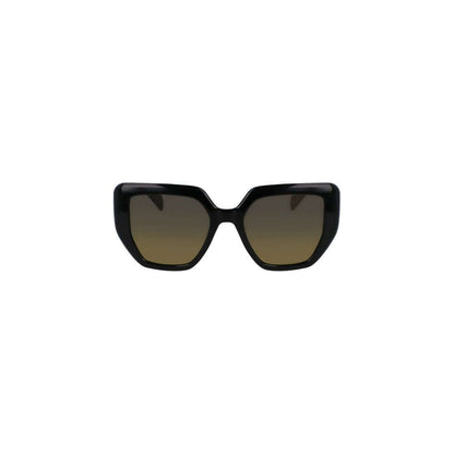 Liu Jo Black Bio Injected Women Sunglasses with chic square lenses and sustainable materials, featuring a vibrant yellow tint.