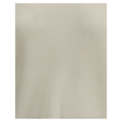 Close-up of Loulou De Saison Cream Cashmere Cashmere Sweater, showcasing soft cashmere texture and chic design for AW25.