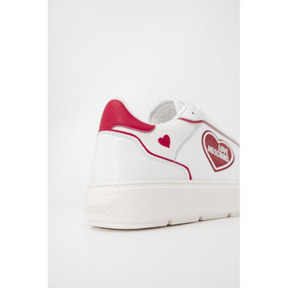 Love Moschino Red Polyethylene Low Top Sneakers