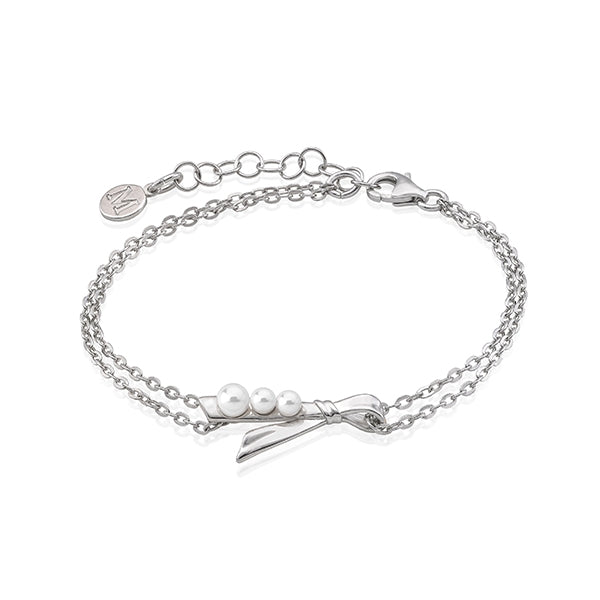 Silver bracelet with pearl accents, MAJORICA JEWELRY Mod. 16037.01.2.000.010.1, featuring adjustable chain and delicate design.