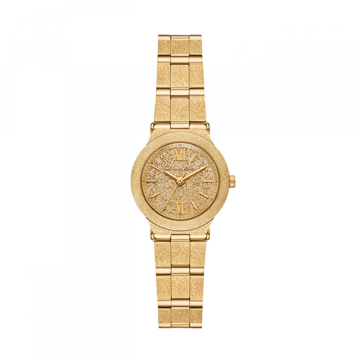 Gold watch featuring MICHAEL KORS Mod. BILLIE design with textured dial and bracelet.