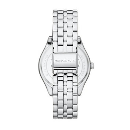 MICHAEL KORS Mod. HARLOWE ladies wristwatch with stainless steel strap, 38mm case, and water resistance of 3 ATM.