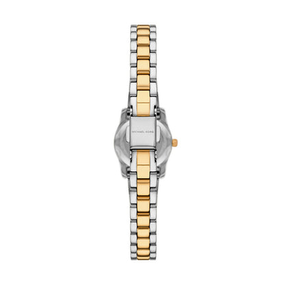 Alt Tag: MICHAEL KORS Mod. MIRCO LEXINGTON watch with two-tone bracelet, front view
