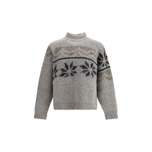 Magliano Gray Alpaca Vicugna Pacos Sweatshirt with Norwegian design, handcrafted from heavy wool for warmth and style.