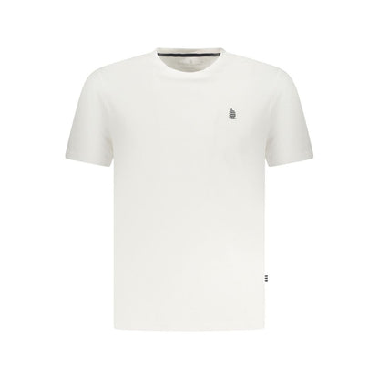 Marina Yachting White Cotton Men T-Shirt with logo, short sleeve, crew neck fashion for style and comfort.