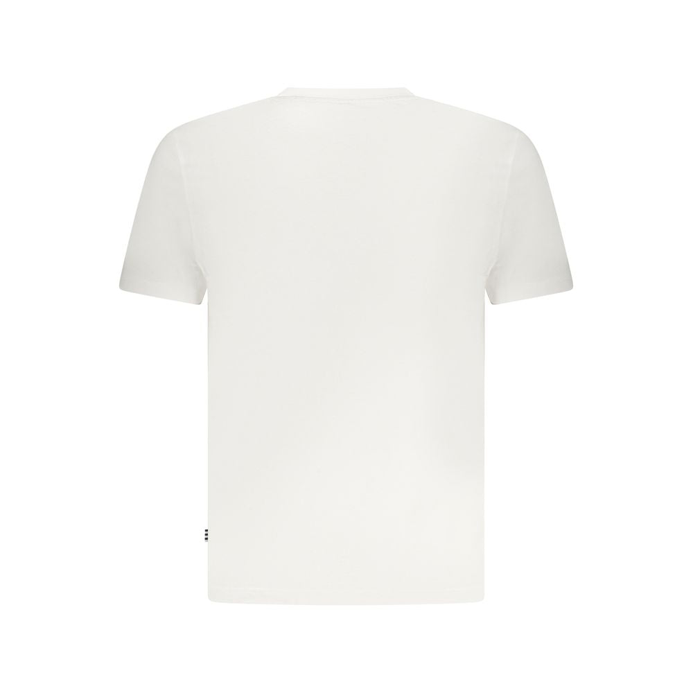 Back view of Marina Yachting White Cotton Men T-Shirt featuring a sleek design, emphasizing comfort and style. Ideal for casual wear.