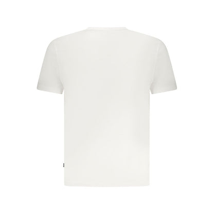 Back view of Marina Yachting White Cotton Men T-Shirt featuring a sleek design, emphasizing comfort and style. Ideal for casual wear.