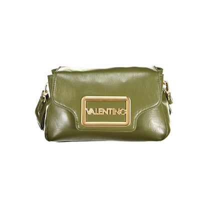 Mario Valentino Green Polyethylene Handbag with logo, removable handle, adjustable strap, 2 compartments, and zip closure.