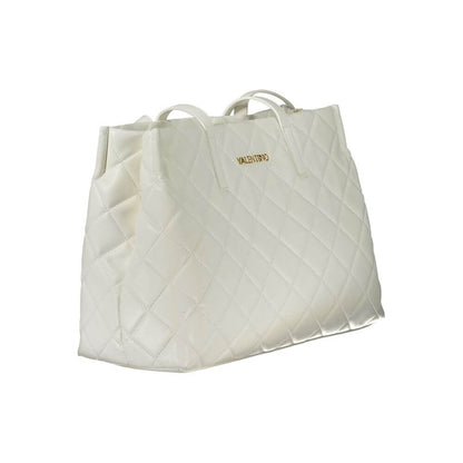 Mario Valentino White Polyethylene Handbag with 2 handles and zipper closure
