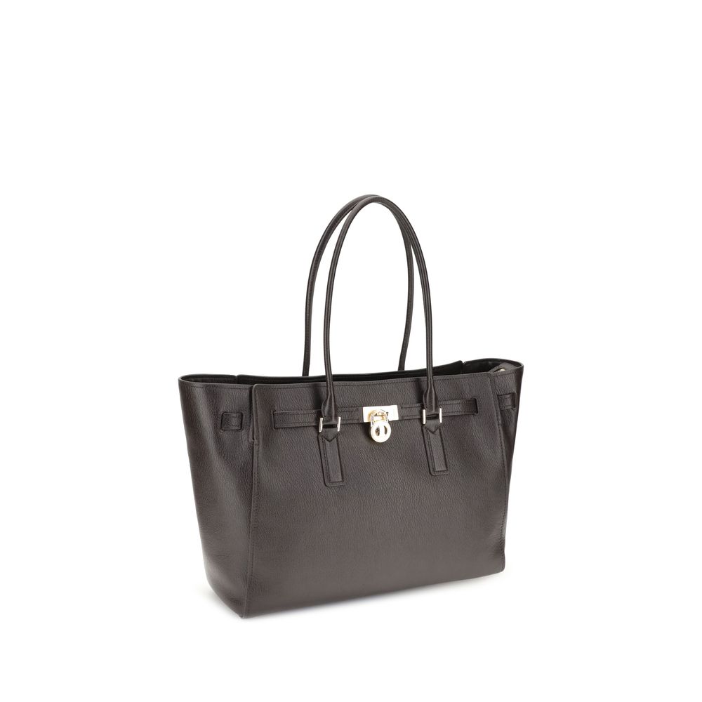 Front view with bag zipped and handles upright.