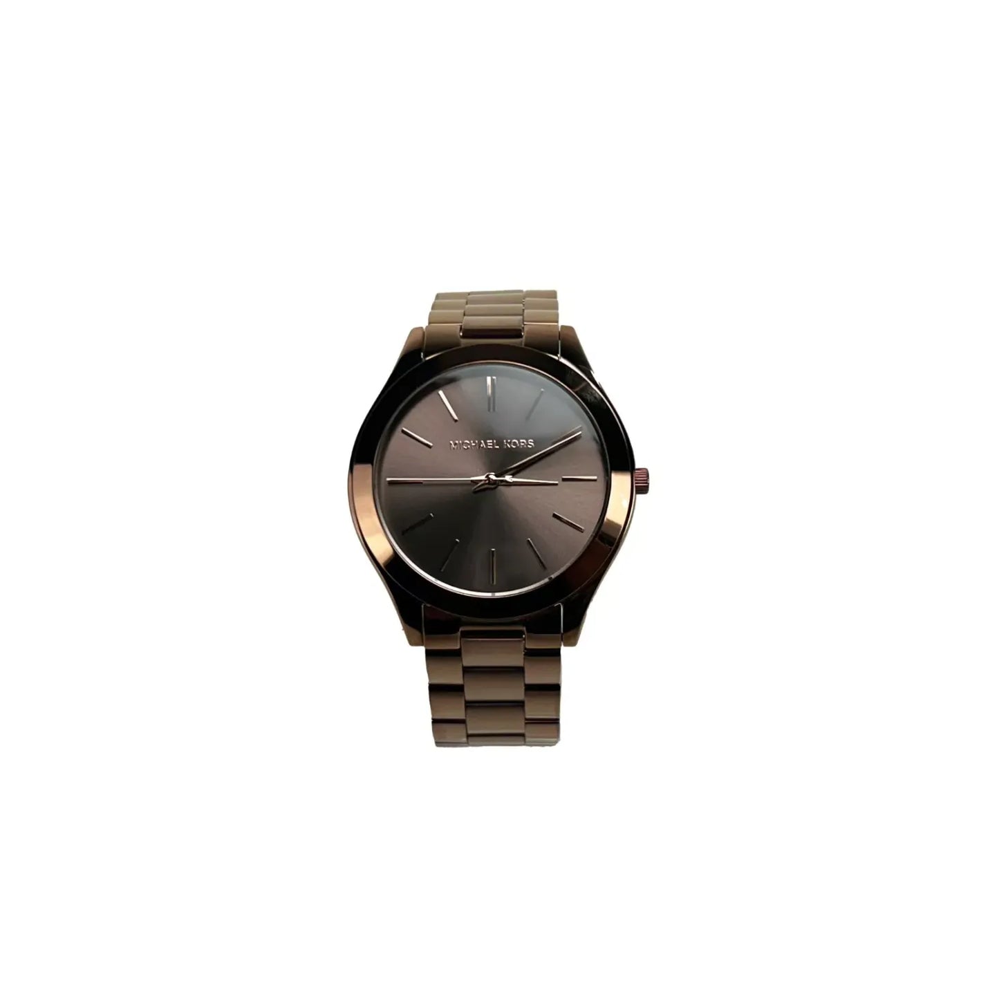 Michael Kors Slim Runway Brown Stainless Steel Watch MK3418 NO BOX with minimalistic design and 42mm case.