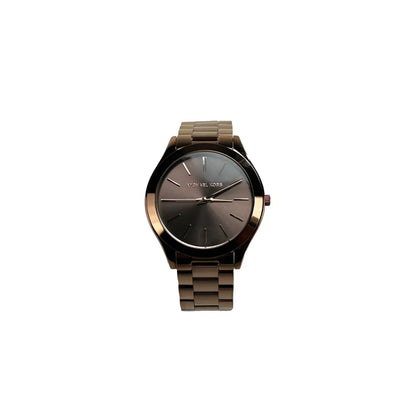 Michael Kors Slim Runway Brown Stainless Steel Watch MK3418 NO BOX with minimalistic design and 42mm case.