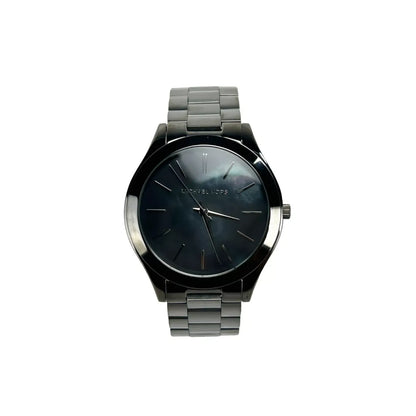 Michael Kors Slim Runway Gun Metal Stainless Steel Watch MK3413 NO BOX, featuring minimalistic design and water resistance up to 50m.